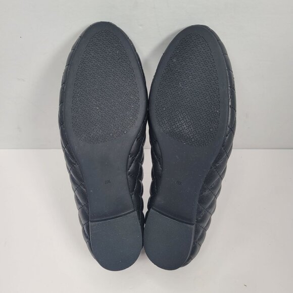 Tory Burch Women's Black Quilted Leather Ballet Flats US Size 8.5M - Picture 7 of 8